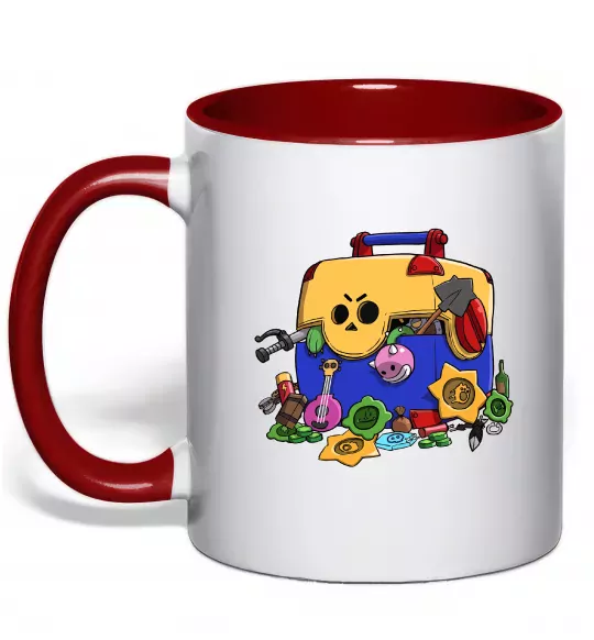 Чашка з кольоровою ручкою Brawl Stars скриня Червоний фото