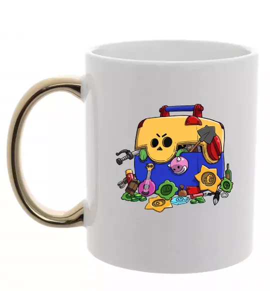 Чашка з кольоровою ручкою Brawl Stars скриня Золото фото