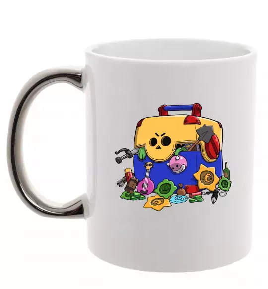 Чашка з кольоровою ручкою Brawl Stars скриня Срібло фото