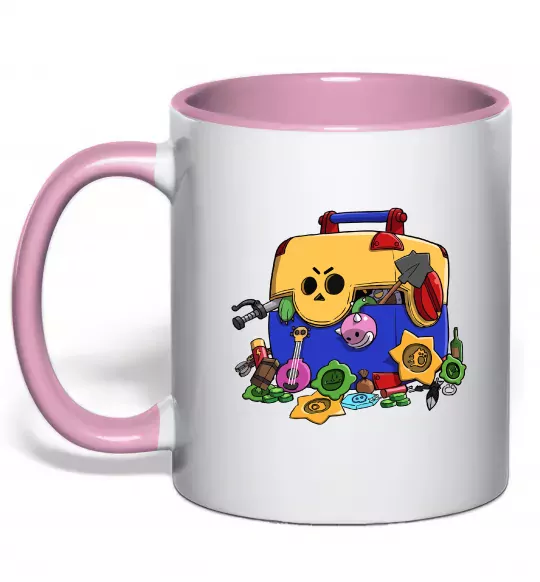 Чашка з кольоровою ручкою Brawl Stars скриня Ніжно рожевий фото