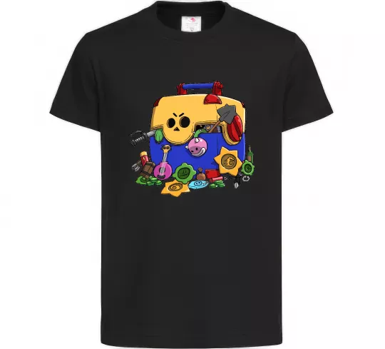 Дитяча футболка Brawl Stars скриня Чорний фото