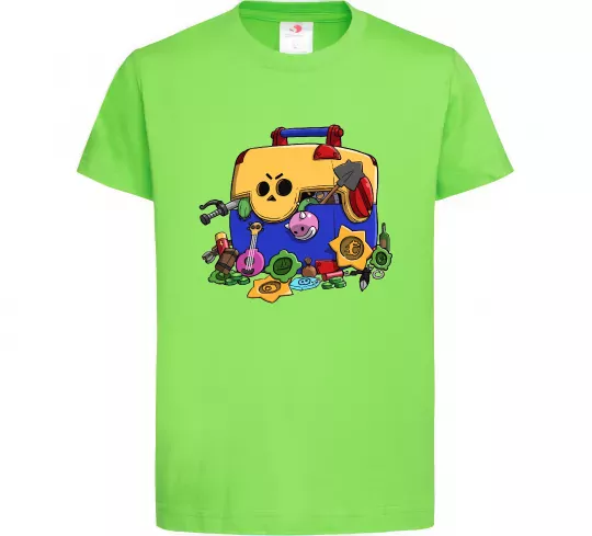 Дитяча футболка Brawl Stars скриня Лаймовий фото