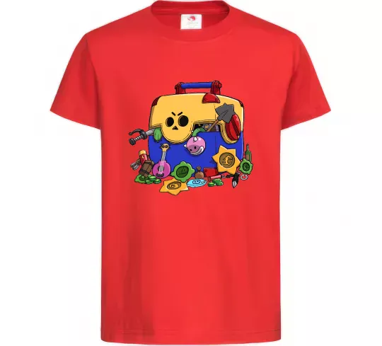 Дитяча футболка Brawl Stars скриня Червоний фото