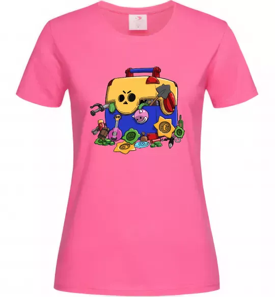 Женская футболка Brawl Stars скриня Ярко-розовый фото
