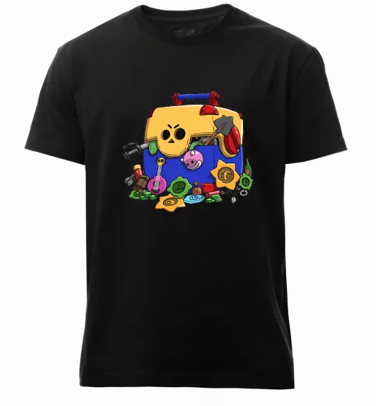 Чоловіча преміум футболка Brawl Stars скриня Чорний фото