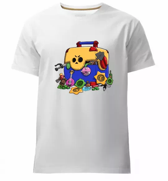 Чоловіча преміум футболка Brawl Stars скриня Білий фото