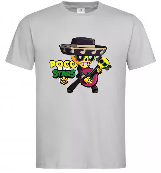 Мужская футболка Brawl Stars Поко Серый фото