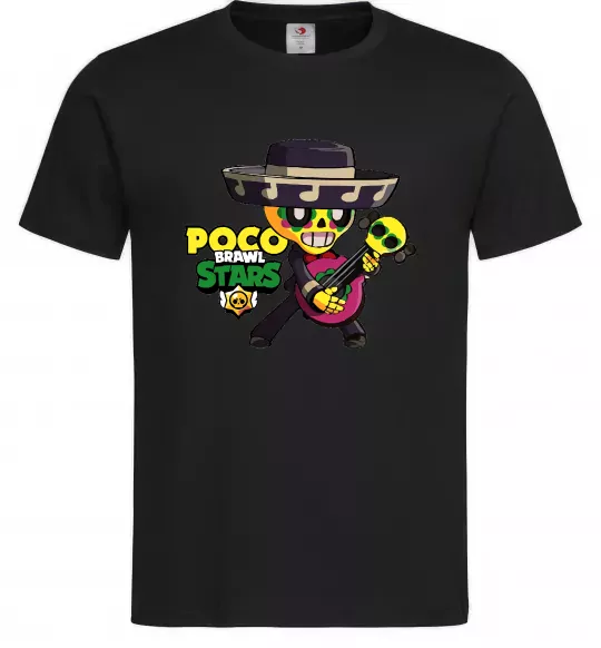 Мужская футболка Brawl Stars Поко Черный фото