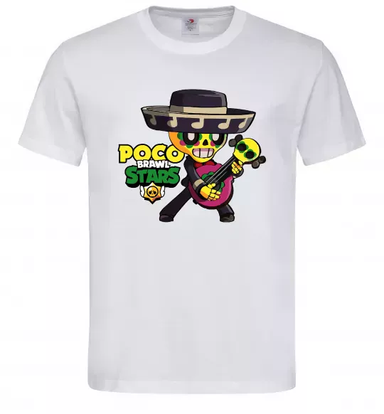 Мужская футболка Brawl Stars Поко Белый фото