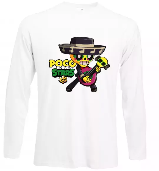 Лонгслив Brawl Stars Поко Белый фото