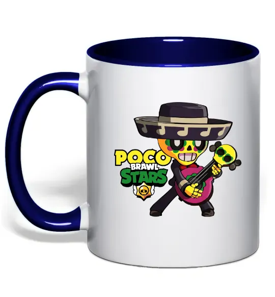 Чашка с цветной ручкой Brawl Stars Поко Глубокий темно-синий фото