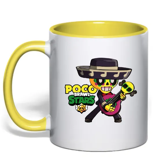 Чашка с цветной ручкой Brawl Stars Поко Лимонный фото