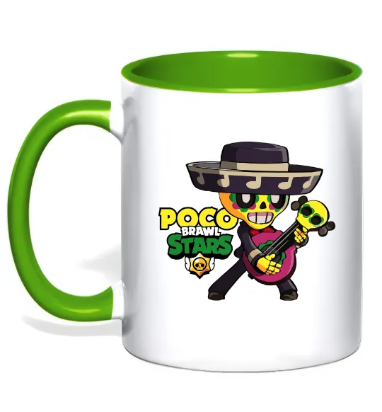 Чашка с цветной ручкой Brawl Stars Поко Лаймовый фото