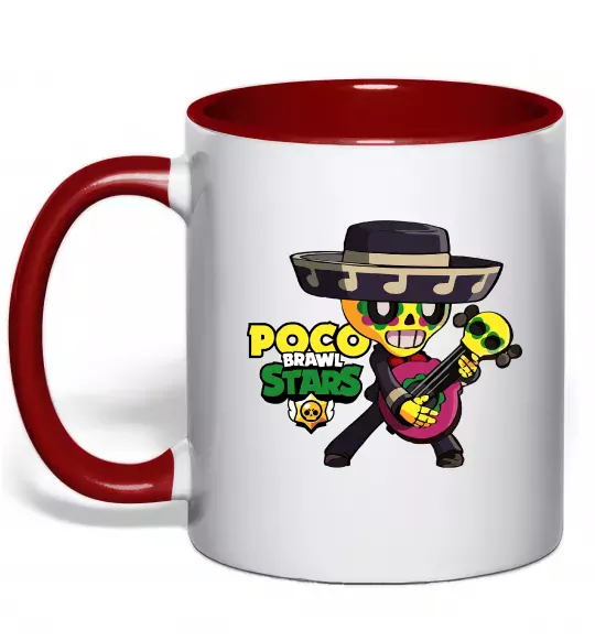 Чашка с цветной ручкой Brawl Stars Поко Красный фото