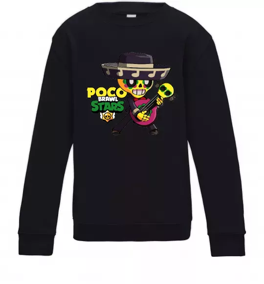 Детский Свитшот Brawl Stars Поко Черный фото