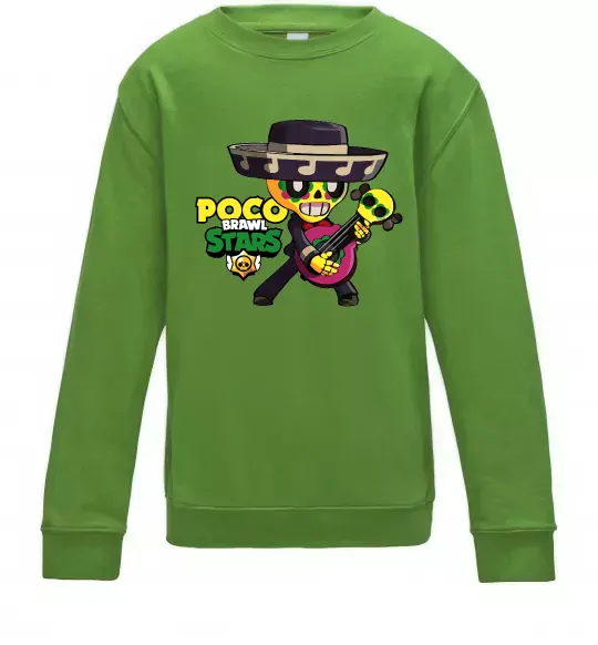 Детский Свитшот Brawl Stars Поко Лаймовый фото