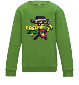Детский Свитшот Brawl Stars Поко Лаймовый фото