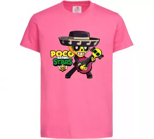 Детская футболка Brawl Stars Поко Ярко-розовый фото