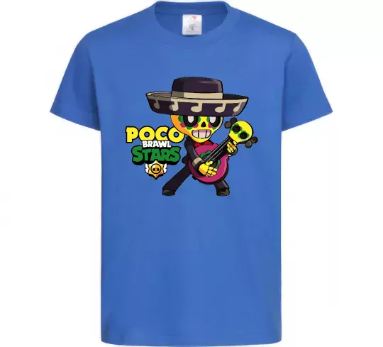 Детская футболка Brawl Stars Поко Ярко-синий фото