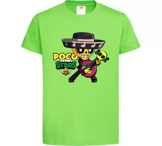 Детская футболка Brawl Stars Поко Лаймовый фото