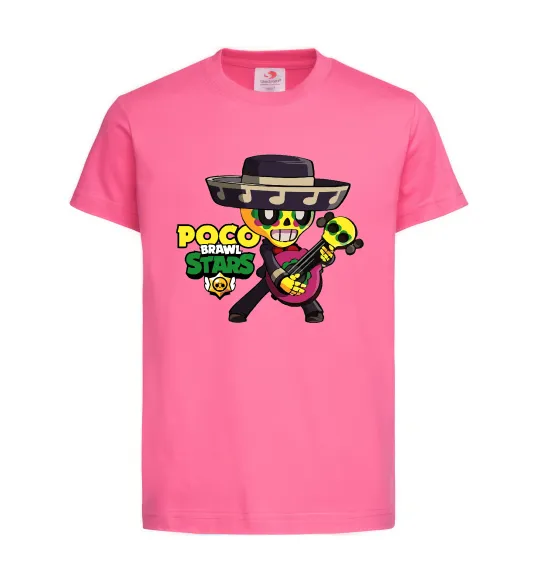 Детская футболка Brawl Stars Поко Ярко-розовый фото