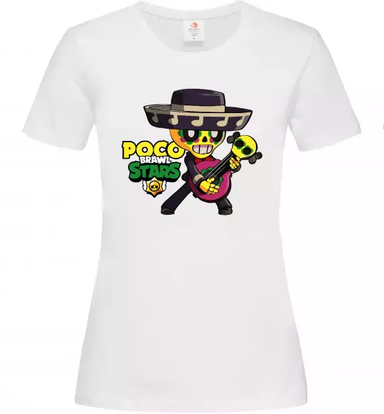 Женская футболка Brawl Stars Поко Белый фото