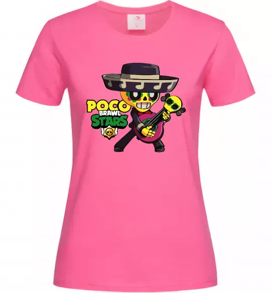 Женская футболка Brawl Stars Поко Ярко-розовый фото