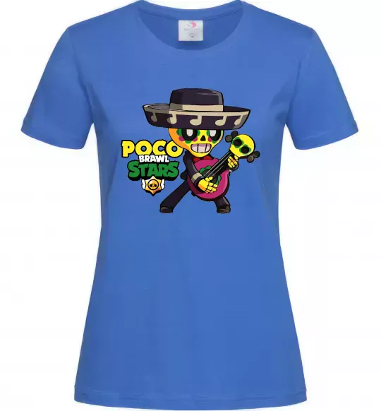 Женская футболка Brawl Stars Поко Ярко-синий фото