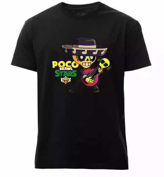 Чоловіча преміум футболка Brawl Stars Поко Чорний фото