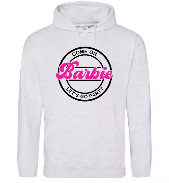 Женская толстовка (худи) Come on Barbie Серый меланж фото