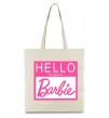 Еко-сумка Hello my name is Barbie Бежевий фото