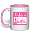 Чашка с цветной ручкой Hello my name is Barbie Нежно розовый фото