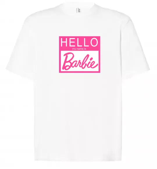 Футболка Оверсайз Hello my name is Barbie Белый фото