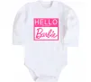 Детский боди Hello my name is Barbie Белый фото
