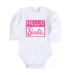 Детский боди Hello my name is Barbie Белый фото