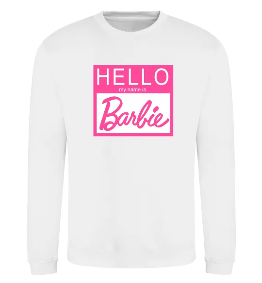 Свитшот Hello my name is Barbie Белый фото