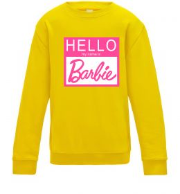 Детский Свитшот Hello my name is Barbie