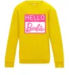 Детский Свитшот Hello my name is Barbie Солнечно желтый фото