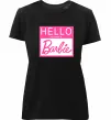 Женская премиум футболка Hello my name is Barbie Черный фото