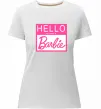 Женская премиум футболка Hello my name is Barbie Белый фото