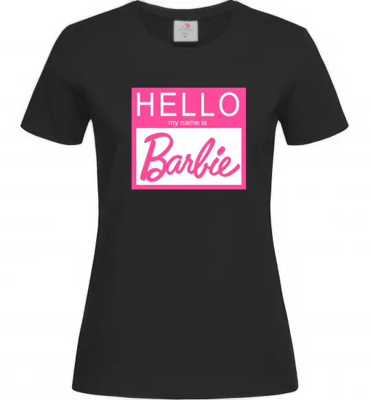Женская футболка Hello my name is Barbie Черный фото