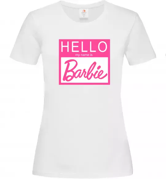 Женская футболка Hello my name is Barbie Белый фото