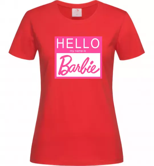 Женская футболка Hello my name is Barbie Красный фото