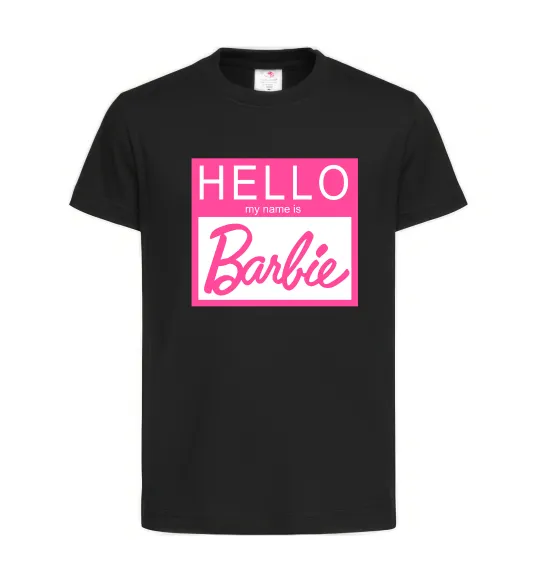 Дитяча футболка Hello my name is Barbie Чорний фото