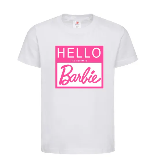 Дитяча футболка Hello my name is Barbie Білий фото