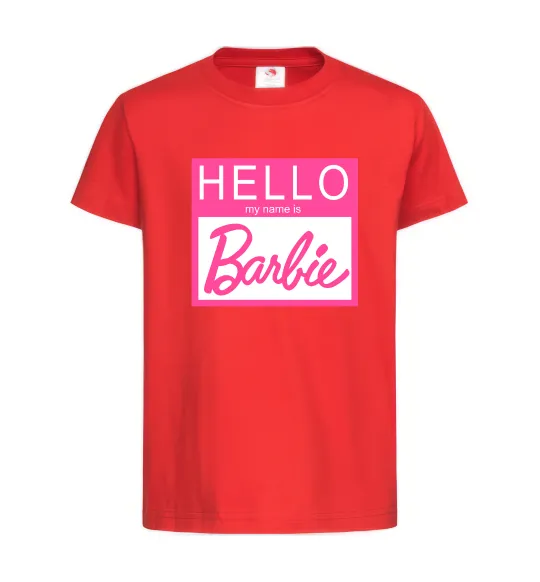 Дитяча футболка Hello my name is Barbie Червоний фото