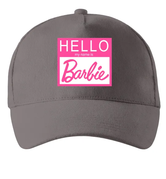 Кепка Hello my name is Barbie Серый фото