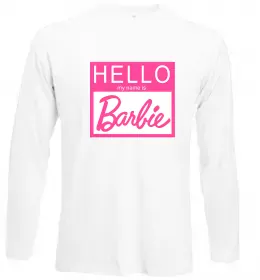 Лонгслив Hello my name is Barbie Белый фото