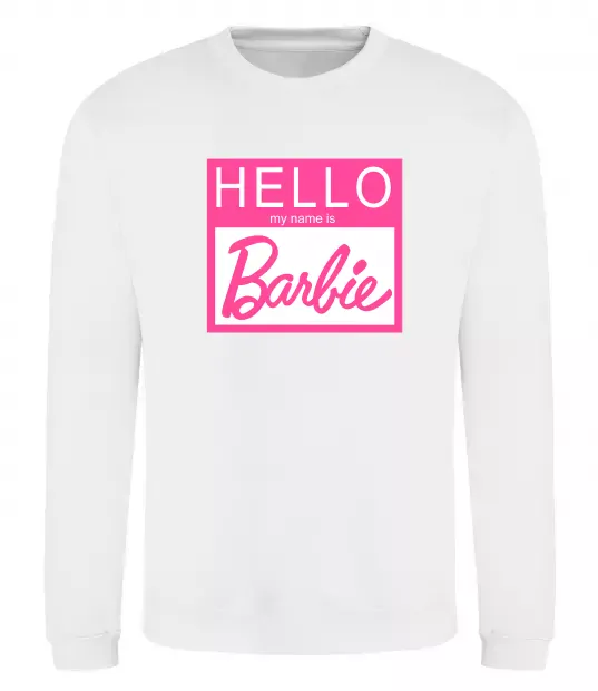 Світшот Hello my name is Barbie Білий фото