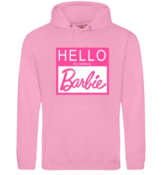 Женская толстовка (худи) Hello my name is Barbie Розовый фото